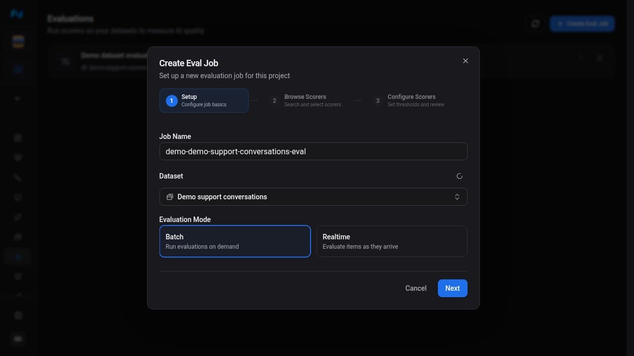 Eval job Setup step