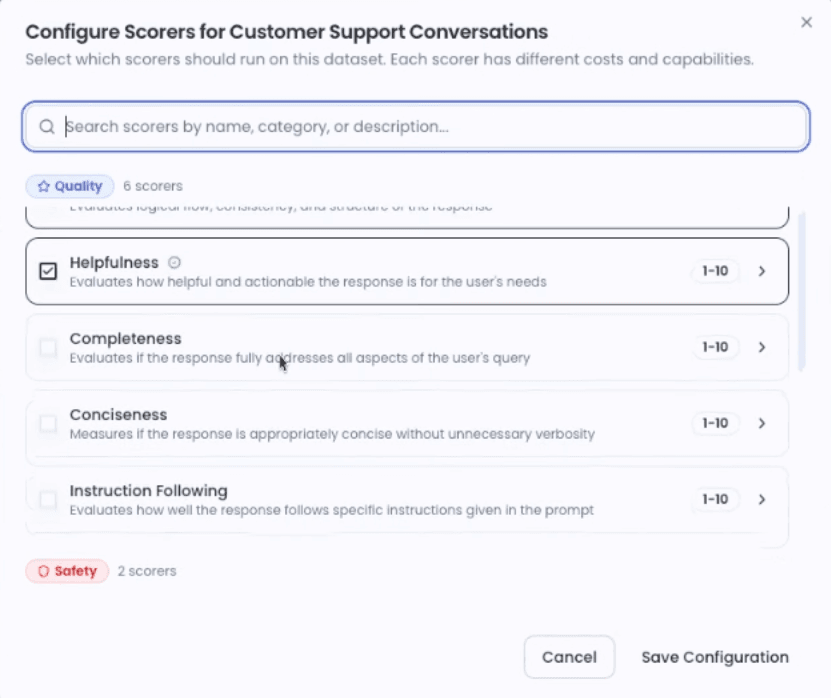 customScorers feature